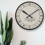 Horloge Ronde Rustic Paper 1st Wedding Anniversary Wall Clock<br><div class="desc">Celebrate your first wedding anniversary with a rustic parchment paper clock with roman numerals. Just add your names and wedding date and hang it on your wall.</div>
