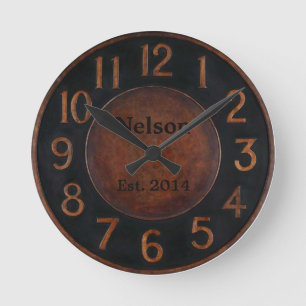 Horloge Ronde Rustic vintage-look custom