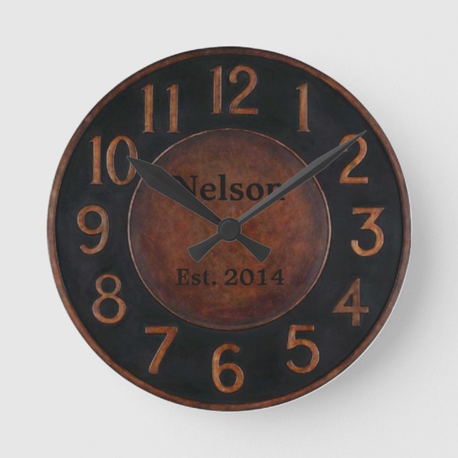 Horloge Ronde Rustic vintage-look custom (Recto)