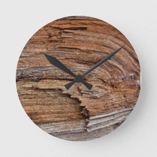 Horloge Ronde Rustic wood (Recto)