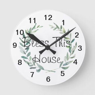 Horloge Ronde Rustique Agritourisme aquarelle Magnolia conceptio