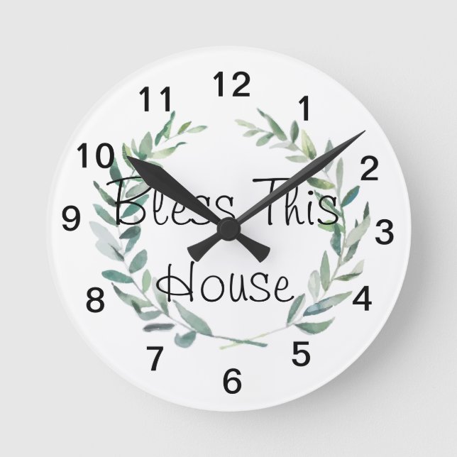 Horloge Ronde Rustique Agritourisme aquarelle Magnolia conceptio (Recto)