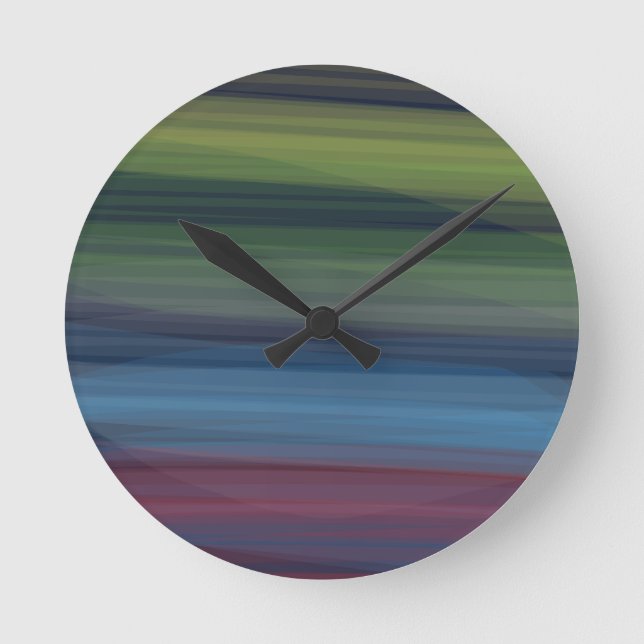 Horloge Ronde Rustique Élégant Multicolore Sarcelle  (Recto)
