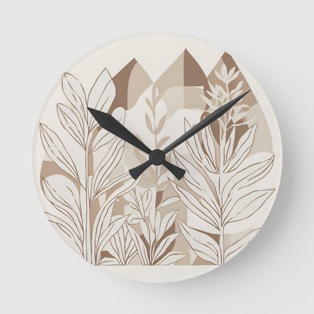 Horloge Ronde Rustique Fleur sauvage en terre cuite Boho Eclecti (Recto)