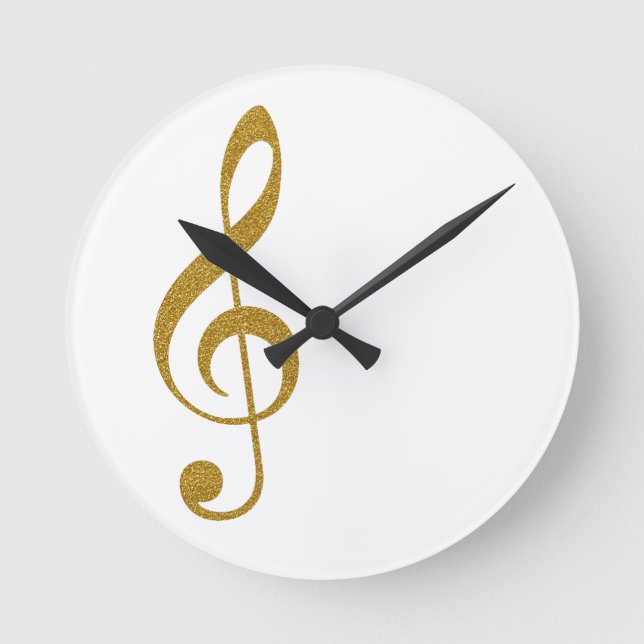 Horloge Ronde sa note musicale d'or de clef triple (Recto)