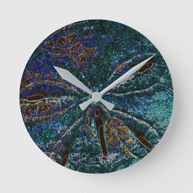 Horloge Ronde Sable Dollar Art Abstrait Bleu Motif Cadeau Favori (Recto)