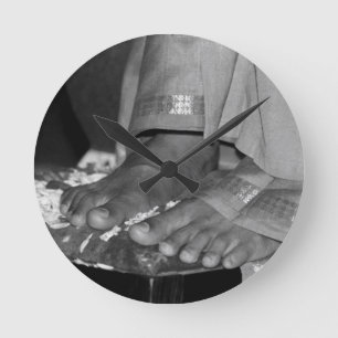 Horloge Ronde Sai Baba Lotus Feet Clock