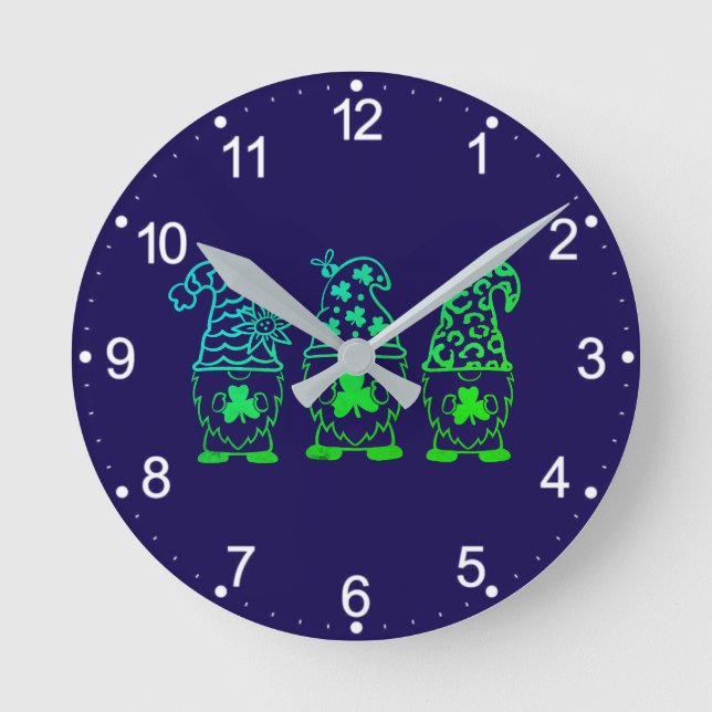 Horloge Ronde Saint Patrick's Day Gnomes-60682 (Recto)