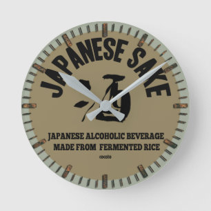Horloge Ronde SAKI - saké japonais Kanji
