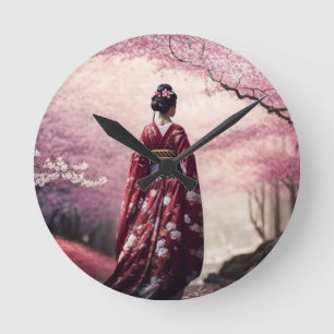 Horloge Ronde Sakura Geisha