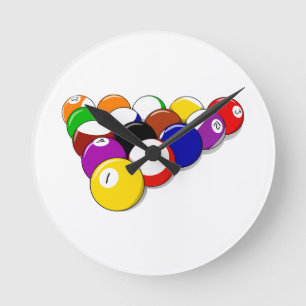 Horloge Ronde Salle De Piscine Balls Rack Em Sports Loisirs Bill