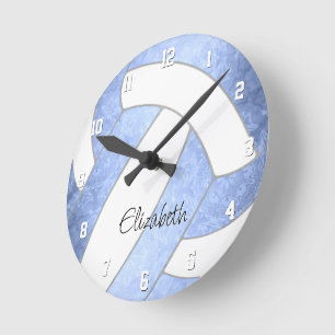 Horloge Ronde salle de sport girly bleu clair