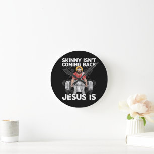 Horloge Ronde Salle de sport Jésus Workout Skinny ne revient pas