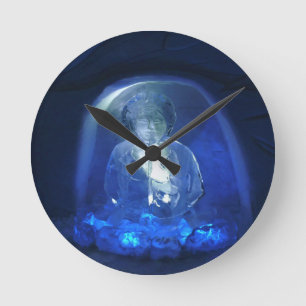 Horloge Ronde Salle Eskimo à l'Hôtel de Glace, Québec, Canada