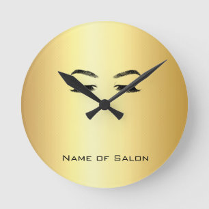 Horloge Ronde Salon de beauté Golden Lashes & Brow