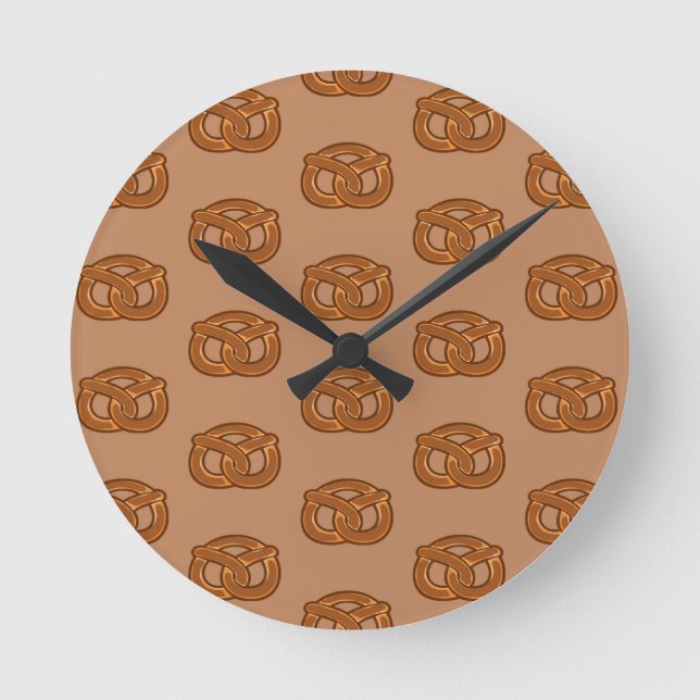 Horloge Ronde Salty Pretzels Lovers Food Bakers Loop Shape (Recto)