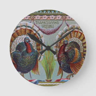 Horloge Ronde Salutations 1906 de thanksgiving