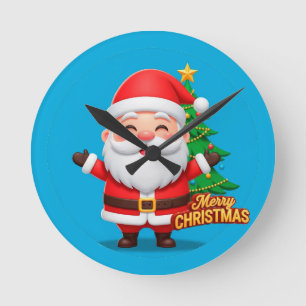 Horloge Ronde Salutations Joyeuses du Père Noël