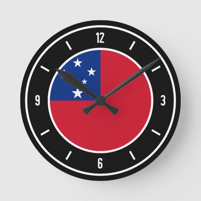Horloge Ronde Samoa Drapeau élégant (Recto)