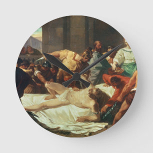 Horloge Ronde Samson a trahi par Delilah (l'huile sur la toile)