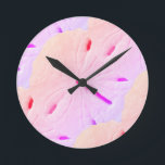 Horloge Ronde Sand dollar Beach Pink Purple ombre Art Abstract<br><div class="desc">Designed with image of sand dollar patterns in colorful,  artistic background,  this is perfect for beach house decor christmas,  holiday toxits !</div>