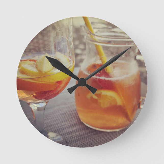 Horloge Ronde Sangria et Soleil (Recto)