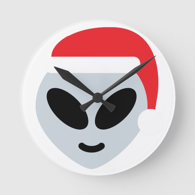 Horloge Ronde santa claus alien emoji (Recto)