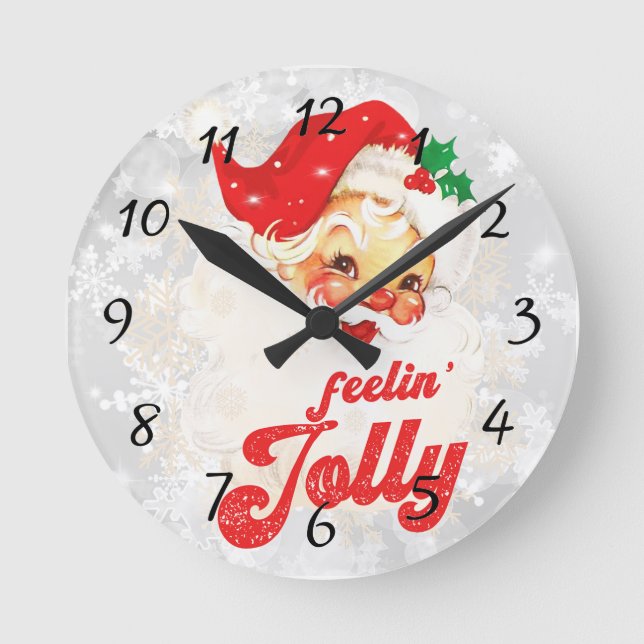 Horloge Ronde Santa Claus Christmas Feeling Jolly (Recto)
