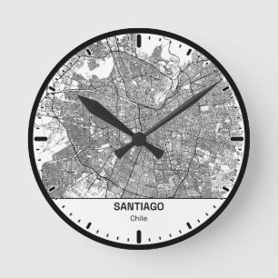 Horloge Ronde Santiago Clock City Line Art