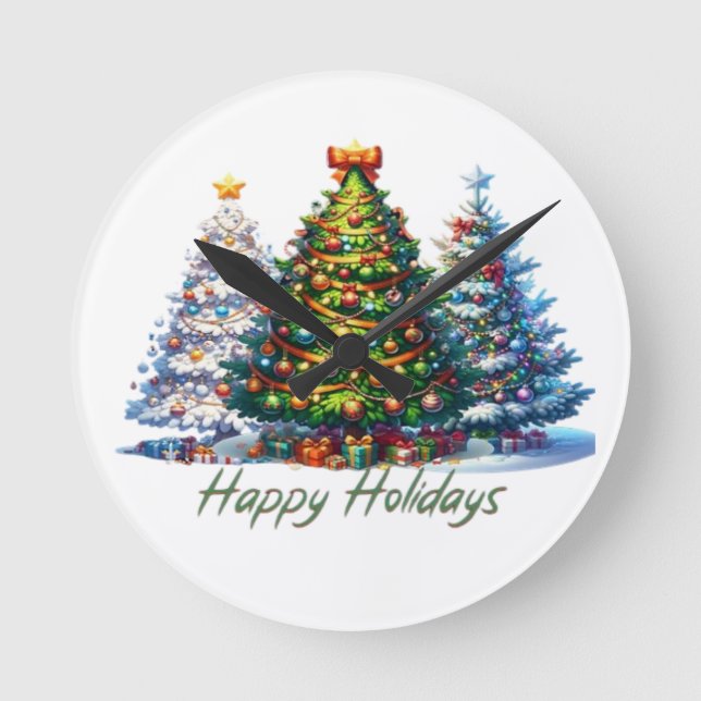 Horloge Ronde sapin de Noël  (Recto)