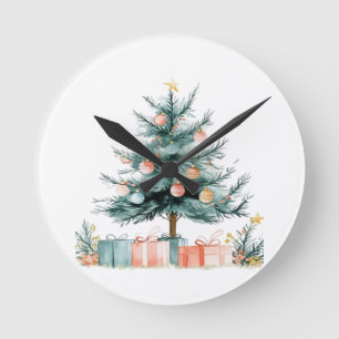 Horloge Ronde sapin de Noël