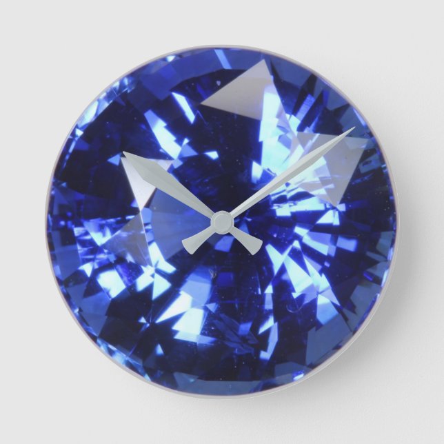 Horloge Ronde Sapphire Dark Blue Gemstone Septembre Birthstone (Recto)