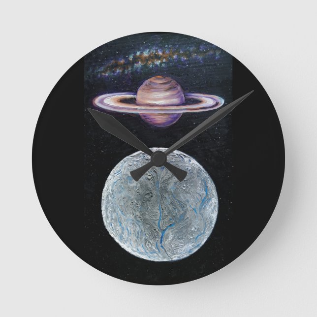 Horloge Ronde Saturne et Enceladus (Recto)