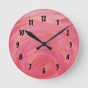 Horloge Ronde Saumon Swirl