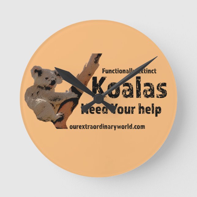 Horloge Ronde Sauvez les Koalas (Recto)