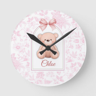Horloge Ronde Scarlett   Conception personnalisée d'ours en pelu