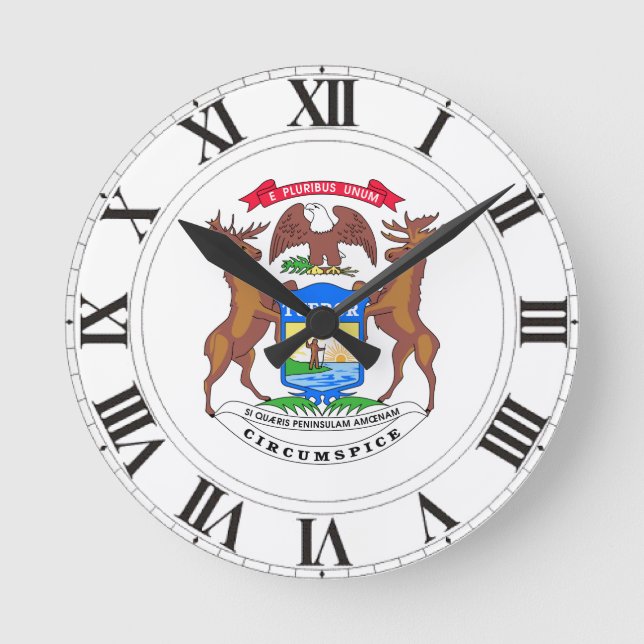 Horloge Ronde Sceau de l'État du Michigan (Recto)