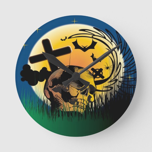 Horloge Ronde Scène Halloween (Recto)