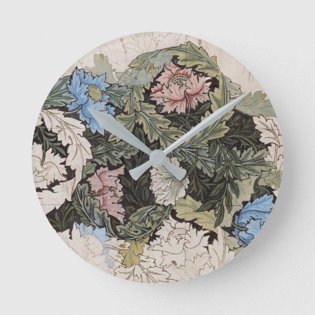Horloge Ronde Schéma de motif floral Art nouveau william morris (Recto)
