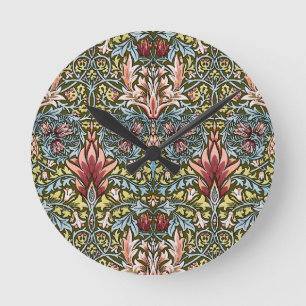 Horloge Ronde Schéma floral William Morris Snakeshead