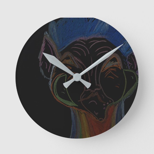 Horloge Ronde Sci-fi Hybrid Round Wall Clock (Recto)