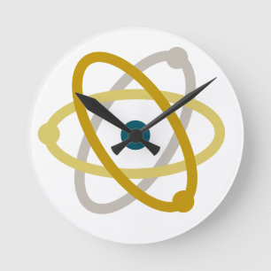 Horloge Ronde Science simple Atom Chimie Nerd