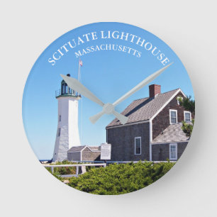 Horloge Ronde Scituued Lighthouse Massachusetts Mur Clock