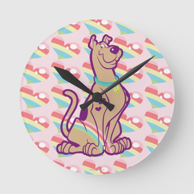 Horloge Ronde Scooby-Doo arc-en-ciel (Recto)