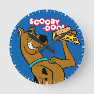 Horloge Ronde Scooby Doo Avec Pizza Slice