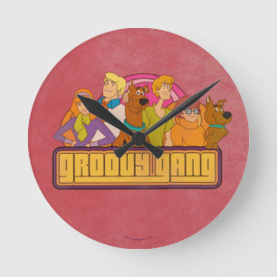 Horloge Ronde Scooby-Doo   Graphique de dessin rétro "Gang Super