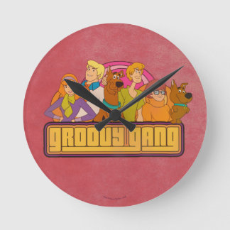Horloge Ronde Scooby-Doo | Graphique de dessin rétro "Gang Super