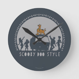Horloge Ronde Scooby Doo Style Tribal Van Silhouette
