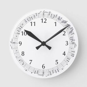 Horloge Ronde Score de musique (barre) entrant en cercle : Notes