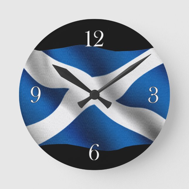 Horloge Ronde SCOTLAND Flag Proud Scots Patriotic Wall Clock (Recto)